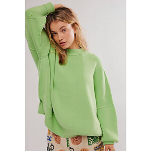 NEW FREE PEOPLE ARCADIA GREEN EASY STREET PULLOVER SWEATER TUNIC SZ S